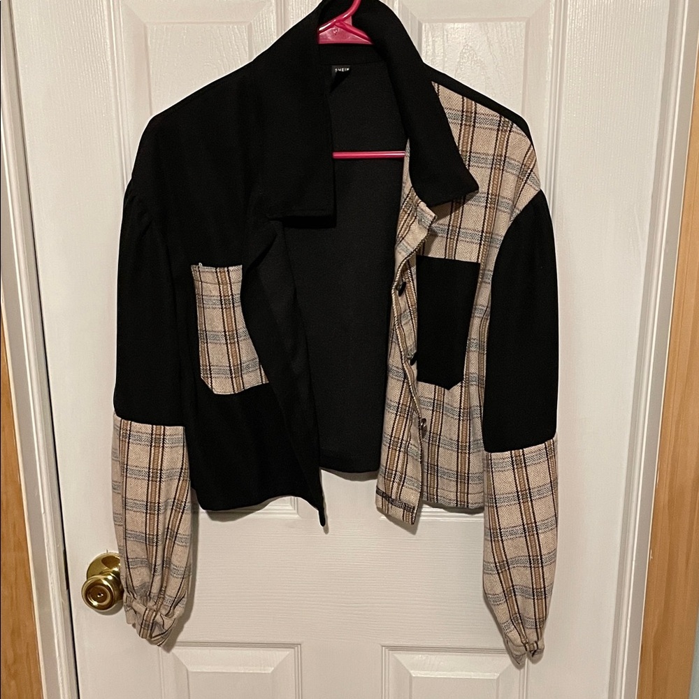 Plaid Black and Tan Women's Jacket